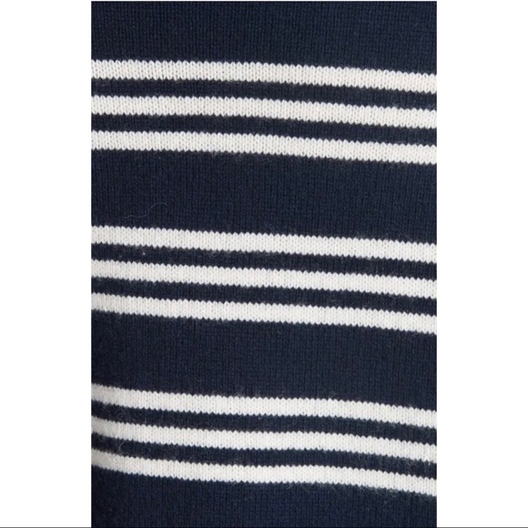 $295 Rebecca Taylor Women Sz XS Navy Blue Striped Merino Wool Turtleneck Sweater - Picture 8 of 13
